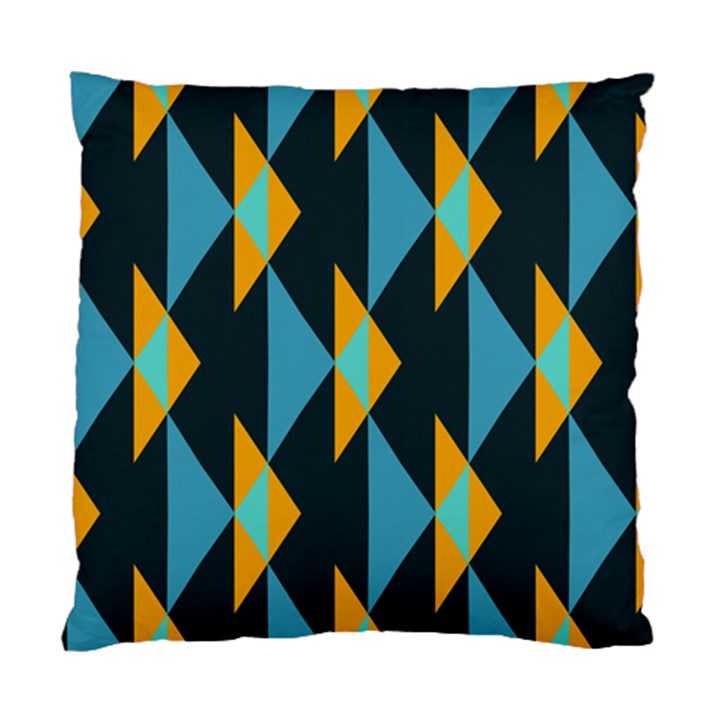 Yellow blue triangles pattern                                                        	Standard Cushion Case (Two Sides)