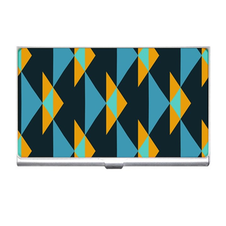 Yellow blue triangles pattern                                                        			Business Card Holder