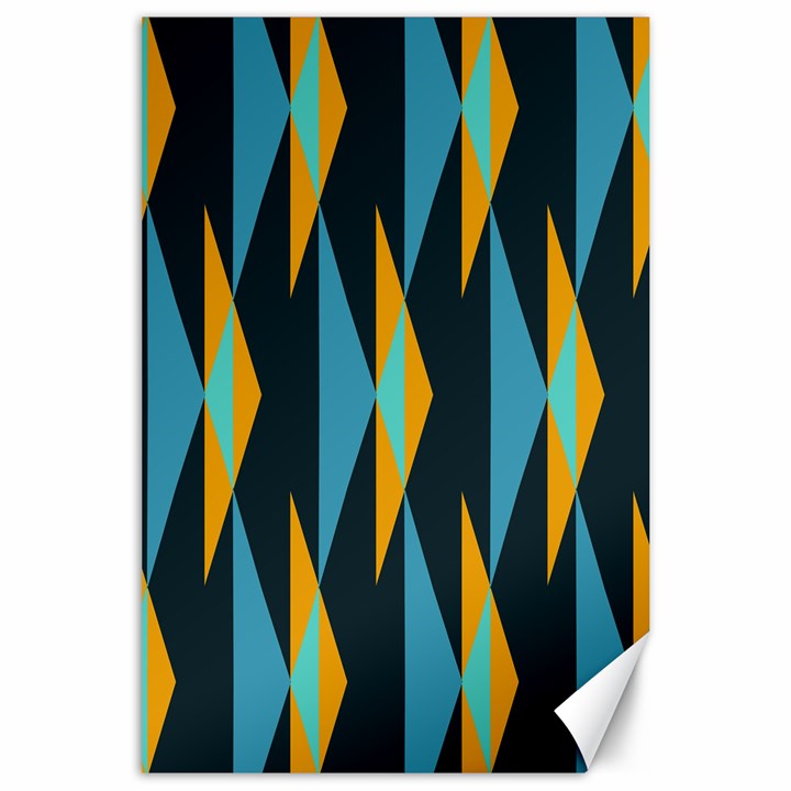 Yellow blue triangles pattern                                                        			Canvas 24  x 36 