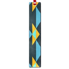 Yellow Blue Triangles Pattern                                                        			large Book Mark by LalyLauraFLM