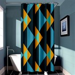 Yellow blue triangles pattern                                                       	Shower Curtain 36  x 72  Curtain(36 X72 ) - 33.26 x66.24  Curtain(36 X72 )