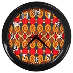 Ovals Pattern                                                         			wall Clock (black) by LalyLauraFLM