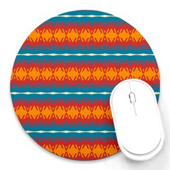 Shapes Rows                                                          			round Mousepad by LalyLauraFLM