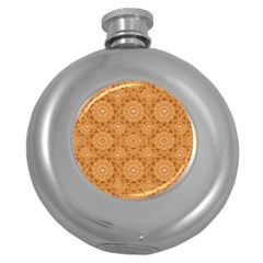 Intricate Modern Baroque Seamless Pattern Round Hip Flask (5 Oz) by dflcprints