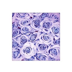 Electric White And Blue Roses Satin Bandana Scarf