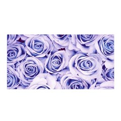 Electric White And Blue Roses Satin Wrap