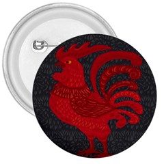 Red Fire Chicken Year 3  Buttons by Valentinaart