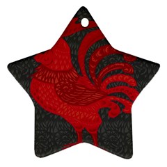 Red Fire Chicken Year Ornament (star)