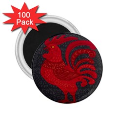 Red Fire Chicken Year 2 25  Magnets (100 Pack)  by Valentinaart