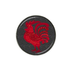 Red Fire Chicken Year Hat Clip Ball Marker (10 Pack) by Valentinaart