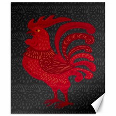 Red Fire Chicken Year Canvas 8  X 10  by Valentinaart