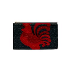 Red Fire Chicken Year Cosmetic Bag (small)  by Valentinaart