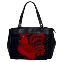 Red Fire Chicken Year Office Handbags by Valentinaart