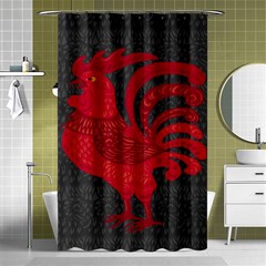 Red Fire Chicken Year Shower Curtain 48  X 72  (small)  by Valentinaart