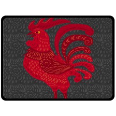 Red Fire Chicken Year Double Sided Fleece Blanket (large)  by Valentinaart