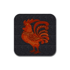 Chicken Year Rubber Square Coaster (4 Pack)  by Valentinaart