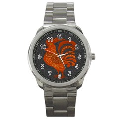 Chicken Year Sport Metal Watch by Valentinaart