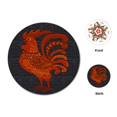 Chicken Year Playing Cards (round)  by Valentinaart