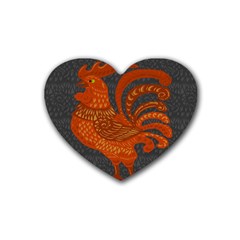 Chicken Year Heart Coaster (4 Pack)  by Valentinaart