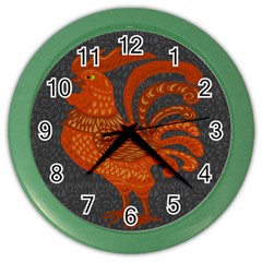 Chicken Year Color Wall Clocks by Valentinaart