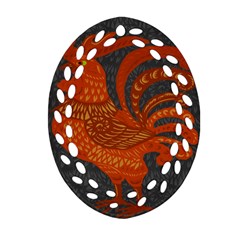 Chicken Year Ornament (oval Filigree) by Valentinaart