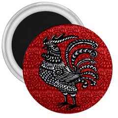 Year Of The Rooster 3  Magnets by Valentinaart