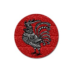 Year Of The Rooster Magnet 3  (round) by Valentinaart