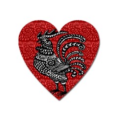 Year Of The Rooster Heart Magnet by Valentinaart