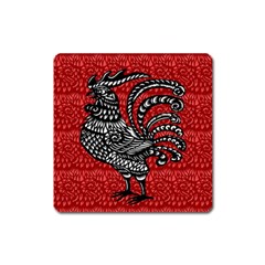 Year Of The Rooster Square Magnet by Valentinaart