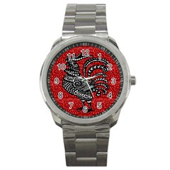 Year Of The Rooster Sport Metal Watch by Valentinaart