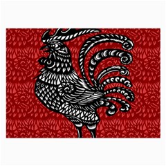 Year Of The Rooster Large Glasses Cloth (2-side) by Valentinaart