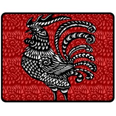 Year Of The Rooster Fleece Blanket (medium)  by Valentinaart