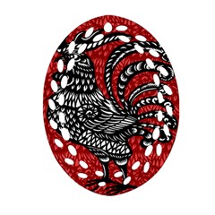 Year Of The Rooster Ornament (oval Filigree) by Valentinaart