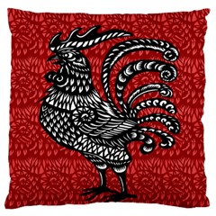 Year Of The Rooster Large Cushion Case (one Side) by Valentinaart