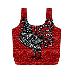 Year Of The Rooster Full Print Recycle Bags (m)  by Valentinaart