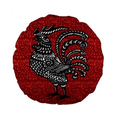 Year Of The Rooster Standard 15  Premium Flano Round Cushions by Valentinaart