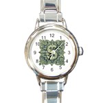 Money Symbol Ornament Round Italian Charm Watch Front