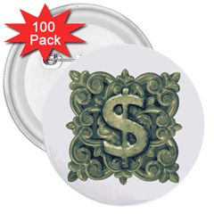 Money Symbol Ornament 3  Buttons (100 Pack)  by dflcprints