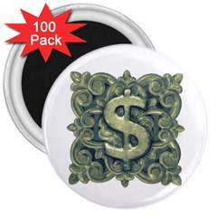 Money Symbol Ornament 3  Magnets (100 Pack) by dflcprints