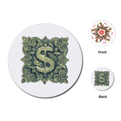 Money Symbol Ornament Playing Cards (round)  by dflcprints