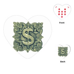 Money Symbol Ornament Playing Cards (heart)  by dflcprints