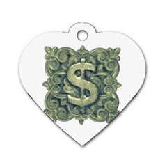 Money Symbol Ornament Dog Tag Heart (one Side) by dflcprints