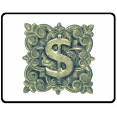 Money Symbol Ornament Fleece Blanket (medium)  by dflcprints