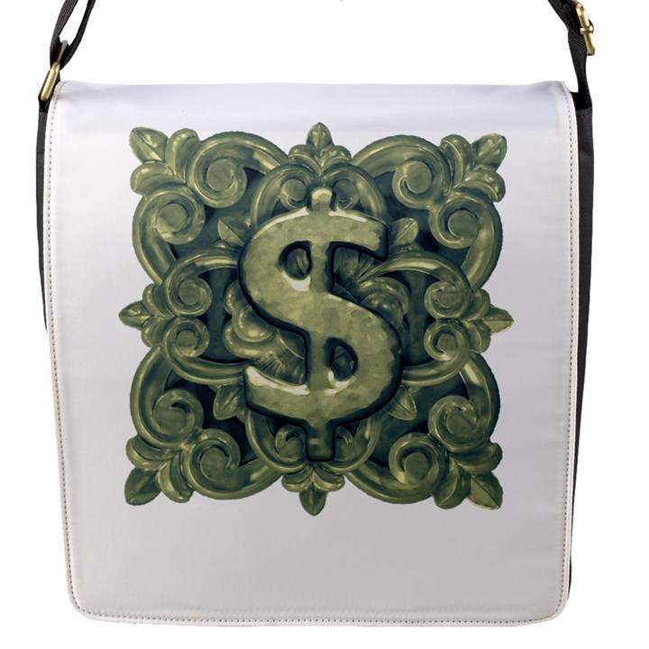 Money Symbol Ornament Flap Messenger Bag (S)