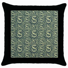 Money Symbol Ornament Throw Pillow Case (black)