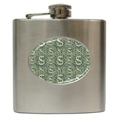 Money Symbol Ornament Hip Flask (6 Oz)