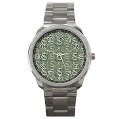 Money Symbol Ornament Sport Metal Watch