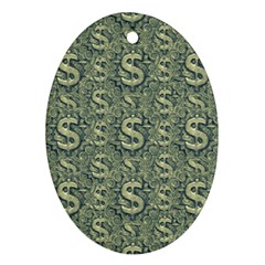 Money Symbol Ornament Oval Ornament (two Sides)