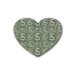 Money Symbol Ornament Heart Coaster (4 Pack) 