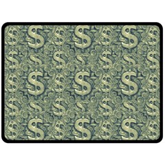 Money Symbol Ornament Fleece Blanket (large) 